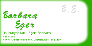 barbara eger business card